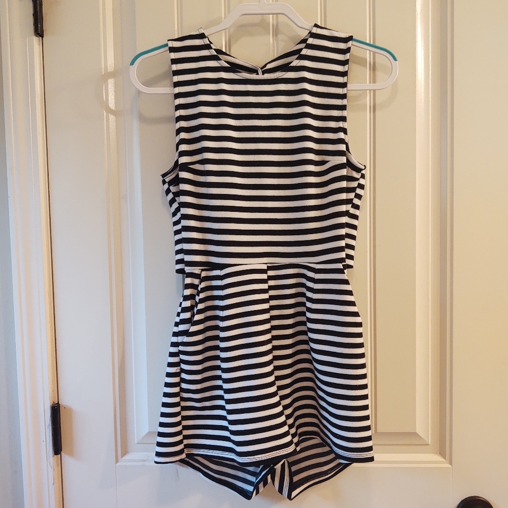 Gypsy Warrior Black & White Striped Romper